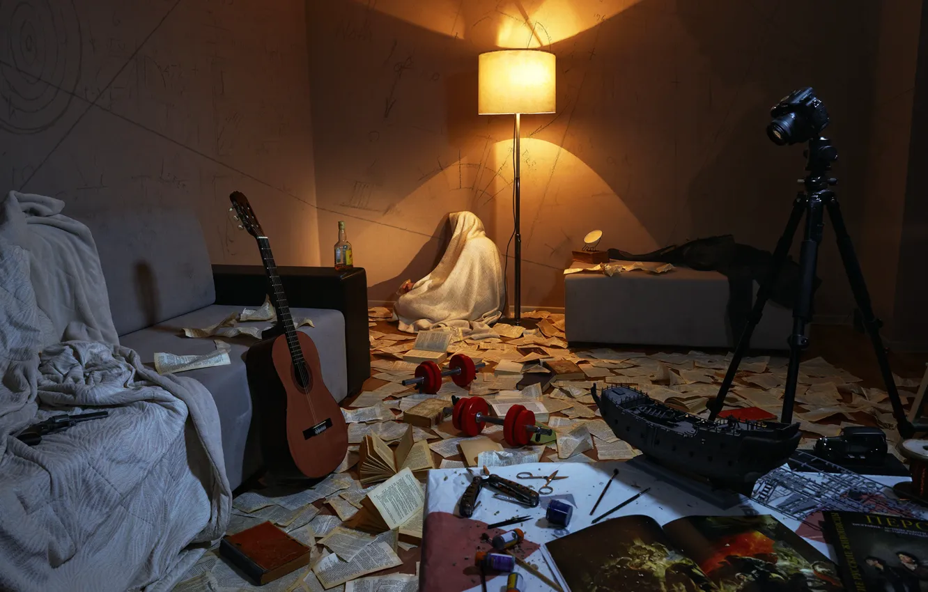 Photo wallpaper hope, room, people, guitar, the camera, guitar, creativity, camera