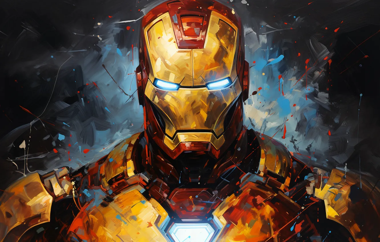 Photo wallpaper colors, Marvel, Iron man, superhero, Tony Stark, ai art