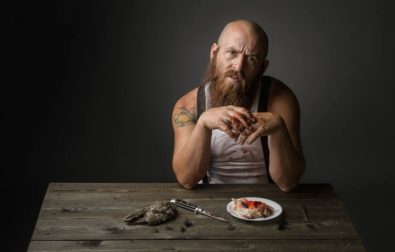 Photo wallpaper food, man, Studio, game