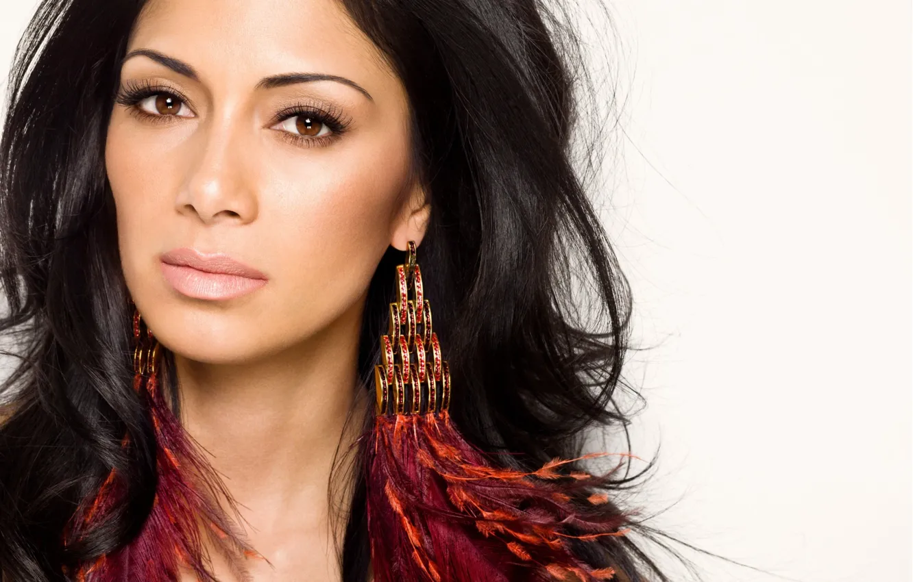 Photo wallpaper portrait, earrings, brunette, Nicole Scherzinger, singer