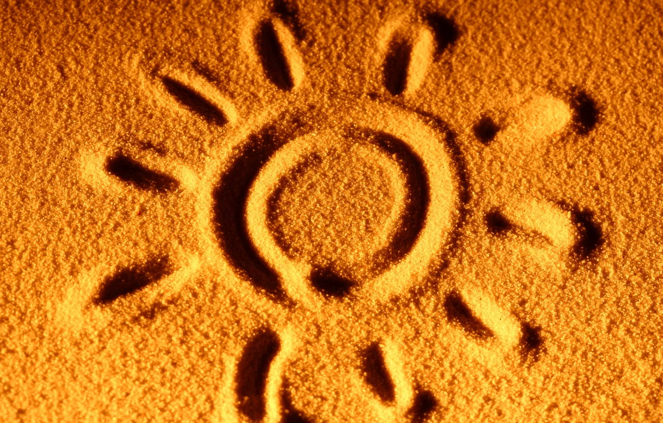 Photo wallpaper sand, the sun, mood