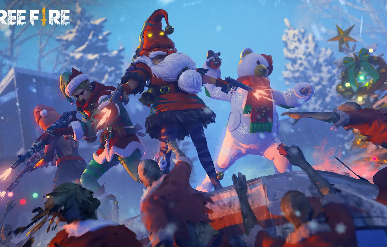 Photo wallpaper winter, the game, battle, game, character, winter, character, blue sky