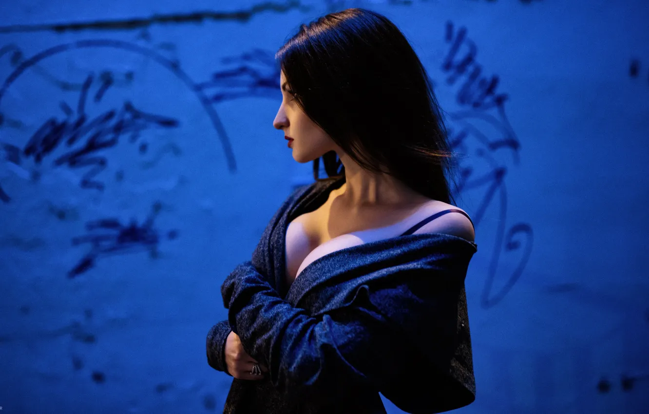 Photo wallpaper chest, girl, hair, Yura Warner, Alina Cortez