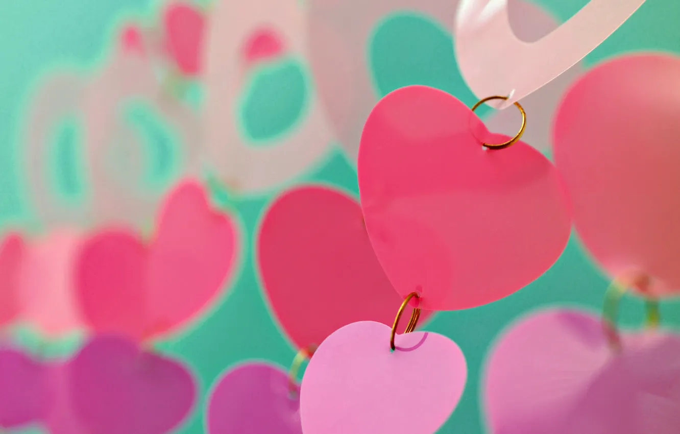 Photo wallpaper Wallpaper, hearts, wall