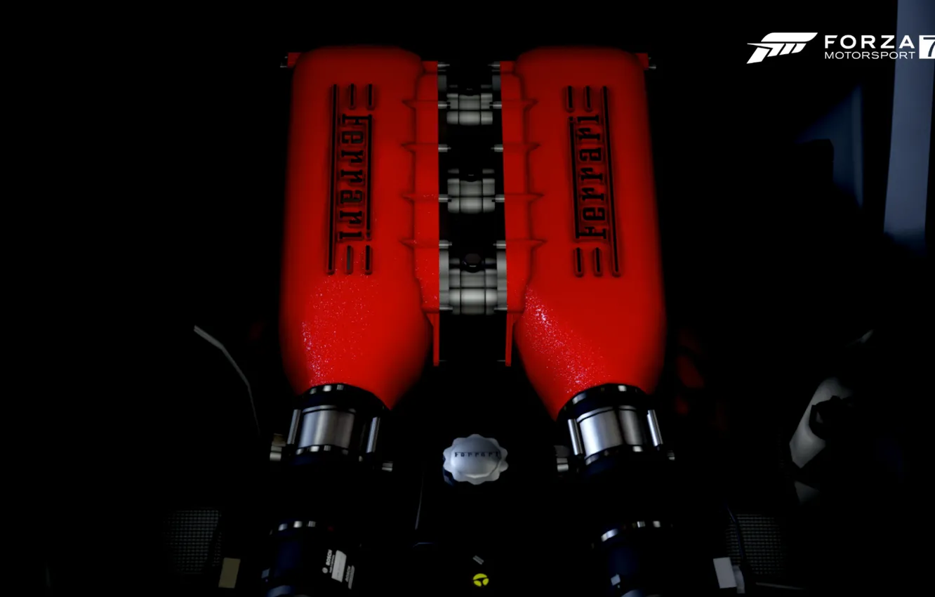 Photo wallpaper HDR, Ferrari, game, 458 italia, engine, UHD, Forza Motorsport 7, 4k