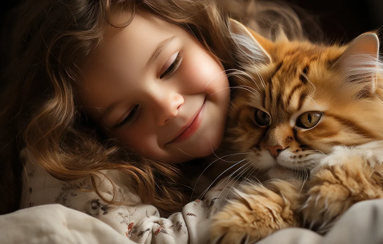 Photo wallpaper cat, cat, look, face, smile, each, sweetheart, cute