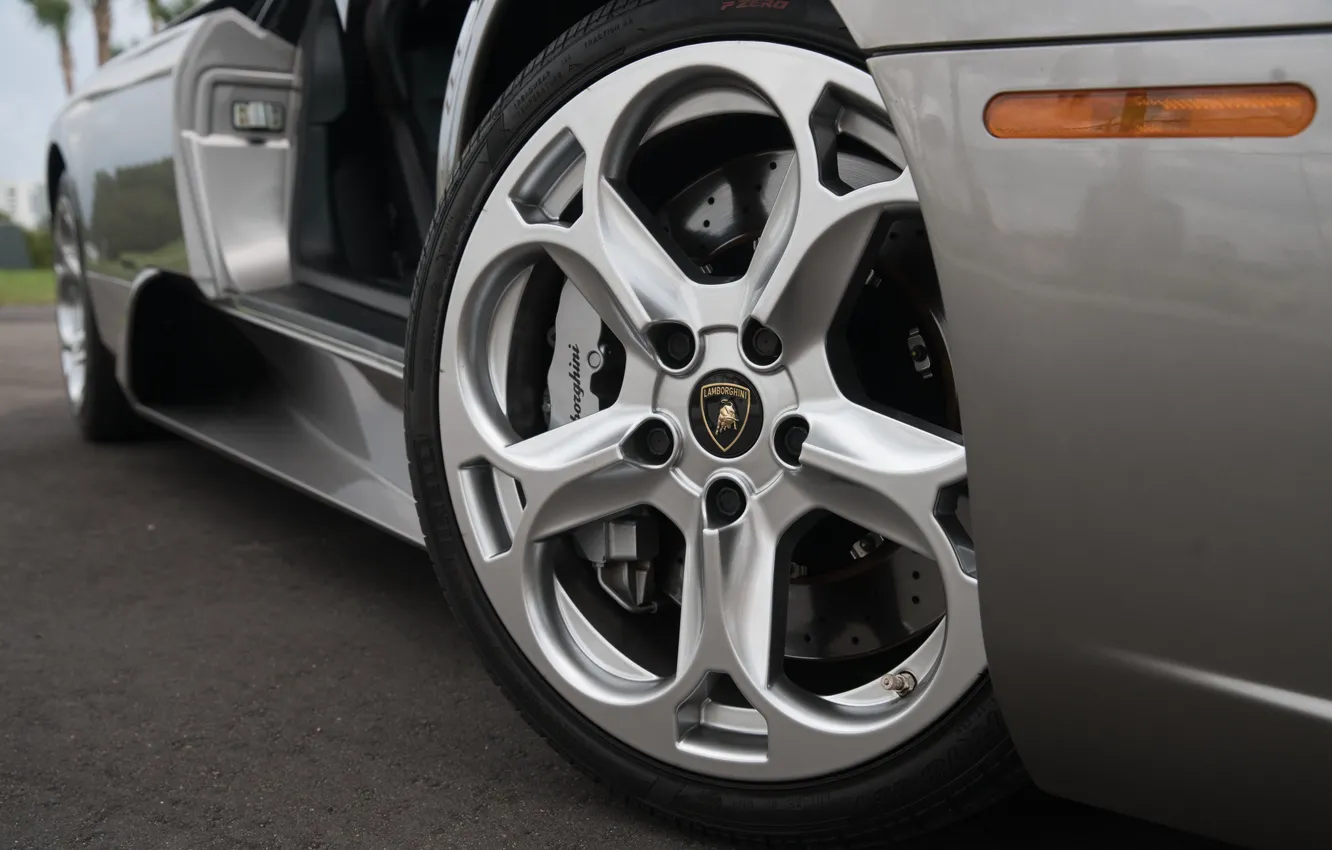 Photo wallpaper Lamborghini, close-up, Lamborghini Murcielago, Murcielago, wheel