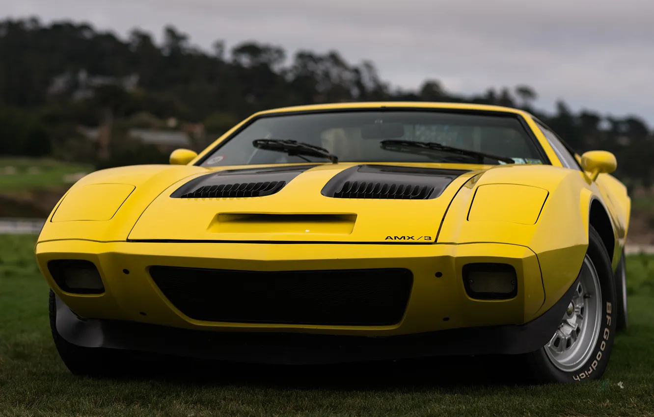 Photo wallpaper Yellow, Sportcar, AMC AMX 3