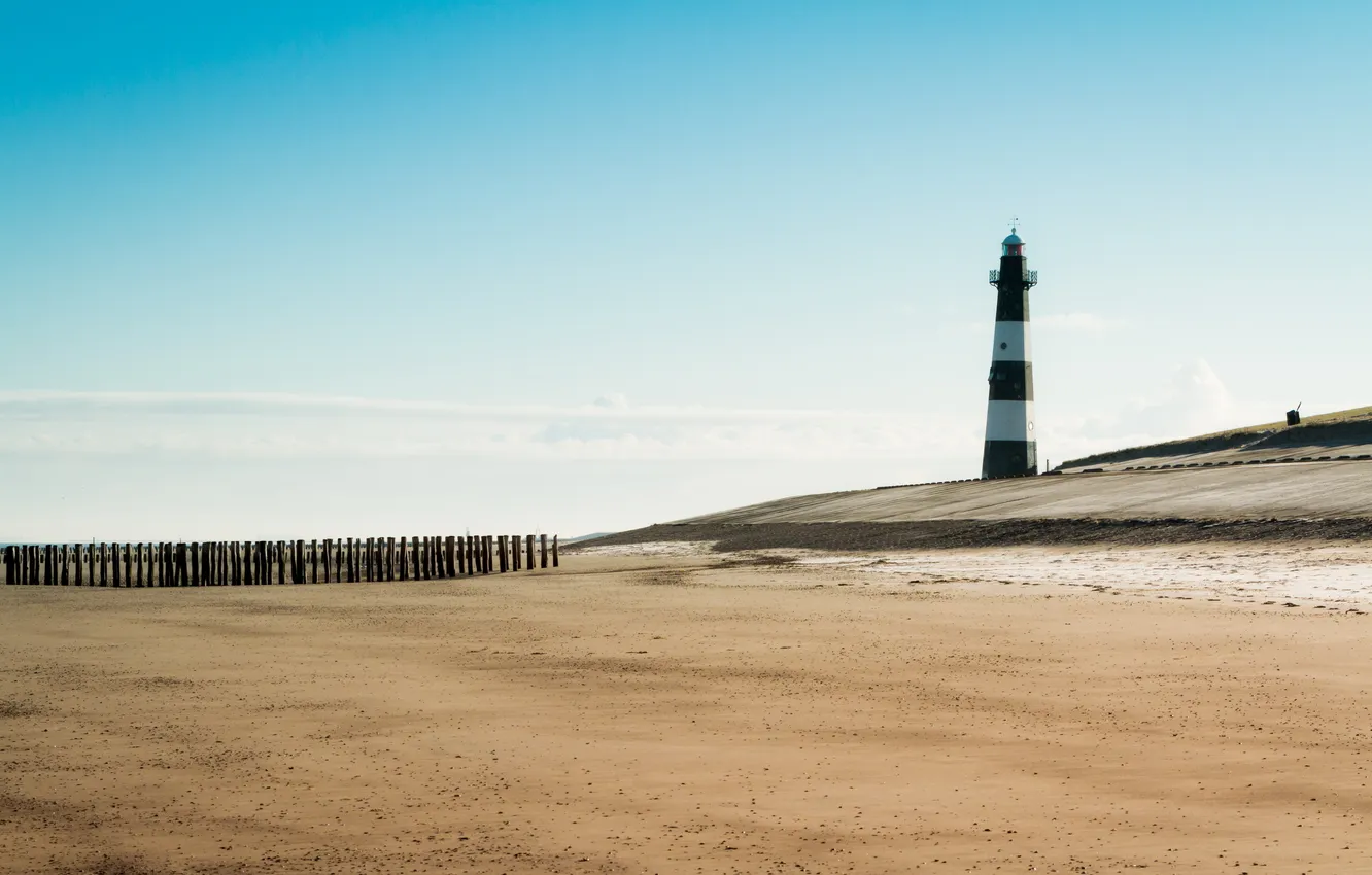Photo wallpaper sea, beach, landscape, lighthouse
