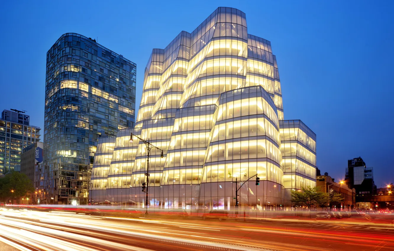 Photo wallpaper light, night, lights, street, track, home