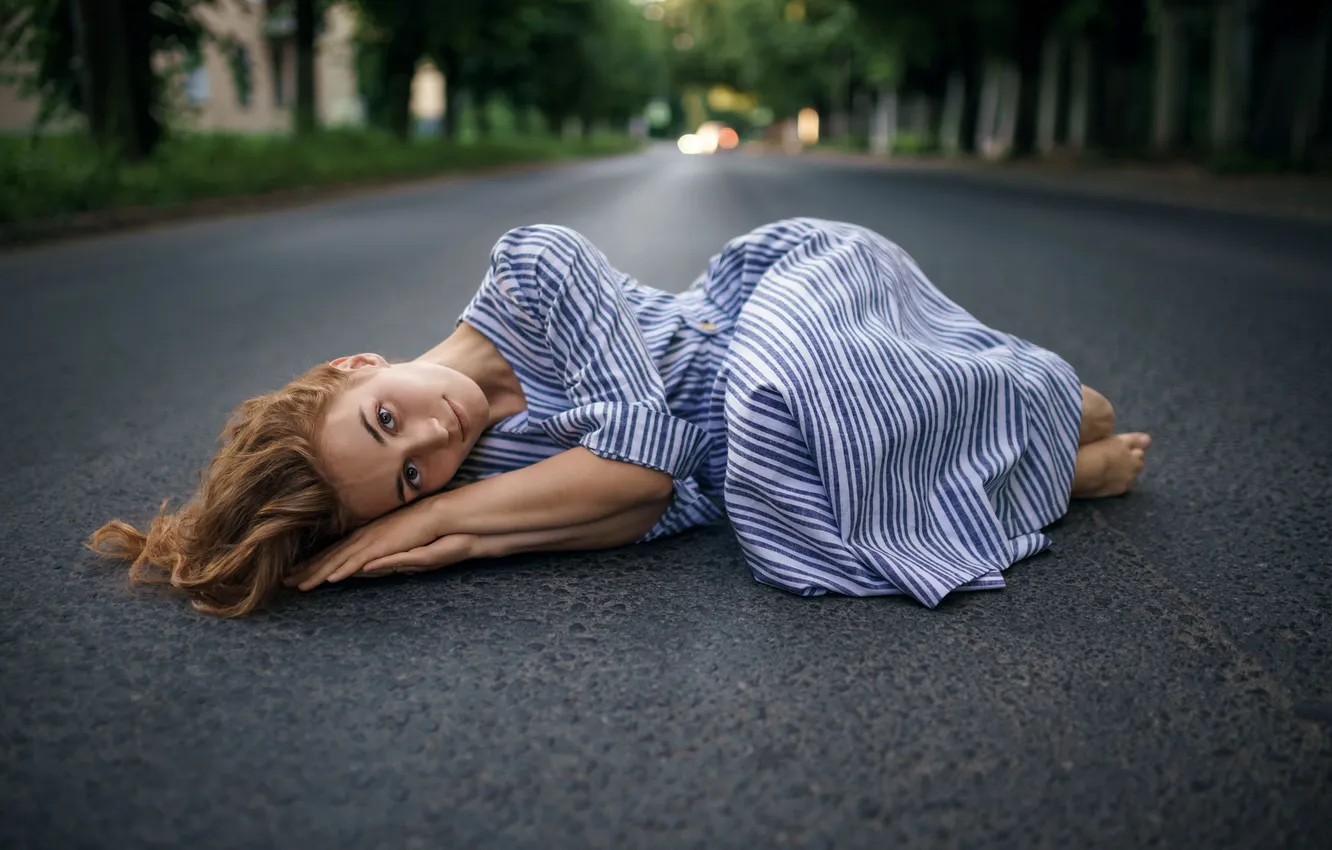 Photo wallpaper road, asphalt, perspective, lies, Vlad, Ilya Shatokhin