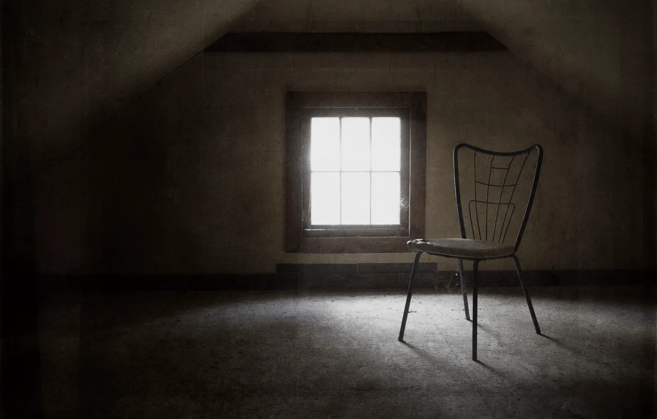 Photo wallpaper room, window, chair