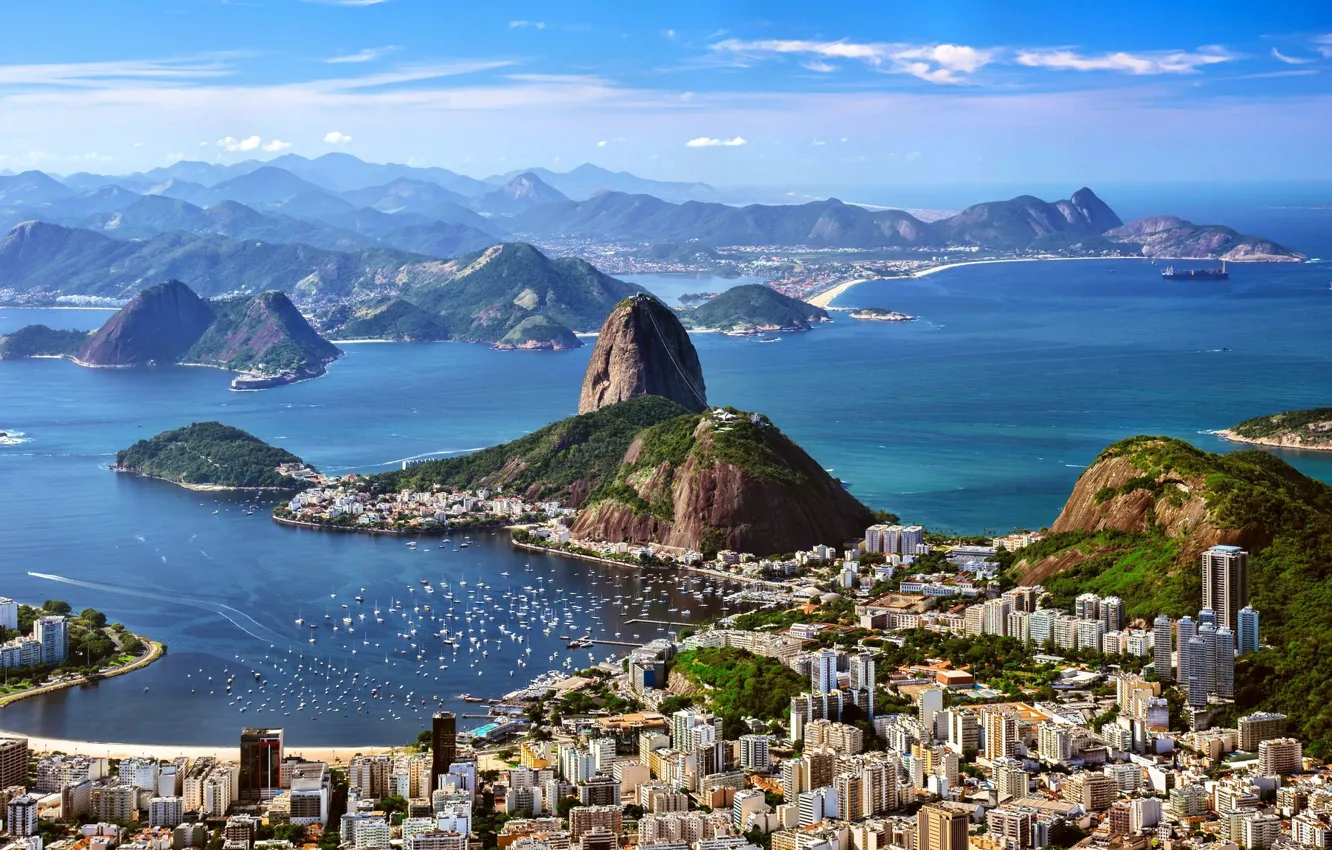Photo wallpaper landscape, the city, beauty, panorama, Rio de Janeiro