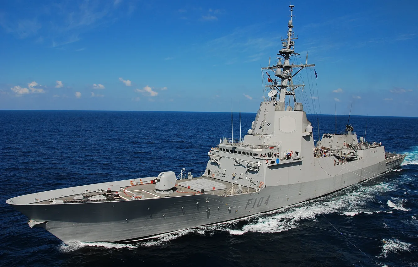 Photo wallpaper gun, sea, NATO, ship