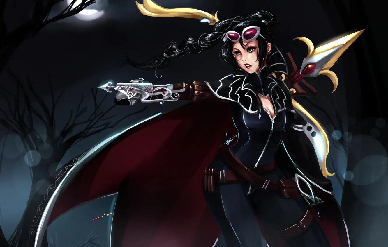 Photo wallpaper girl, the game, art, glasses, League of Legends, crossbow, LoL, Vayne
