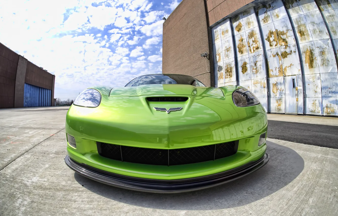 Photo wallpaper Corvette, Chevrolet, Green