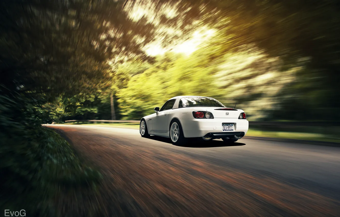 Photo wallpaper white, white, Honda, Honda, S2000, rear, Evano Gucciardo