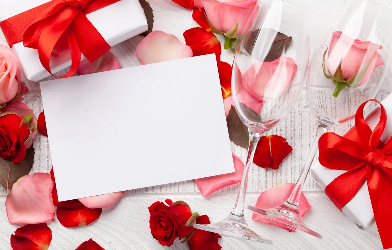 Photo wallpaper love, flowers, gift, romance, roses, love, Valentine's day, flowers