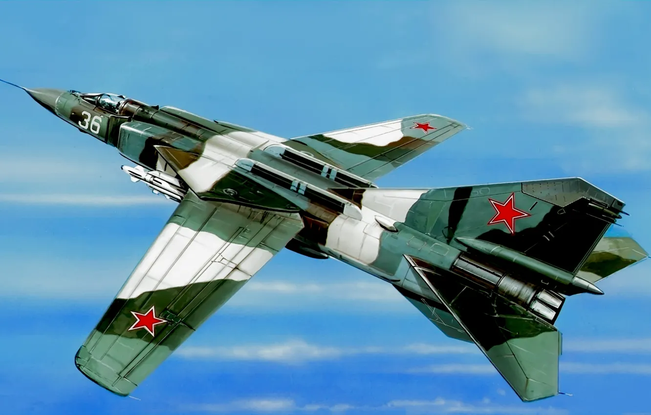 Photo wallpaper war, art, painting, aviation, jet, Mikoyan-Gurevich MiG-23