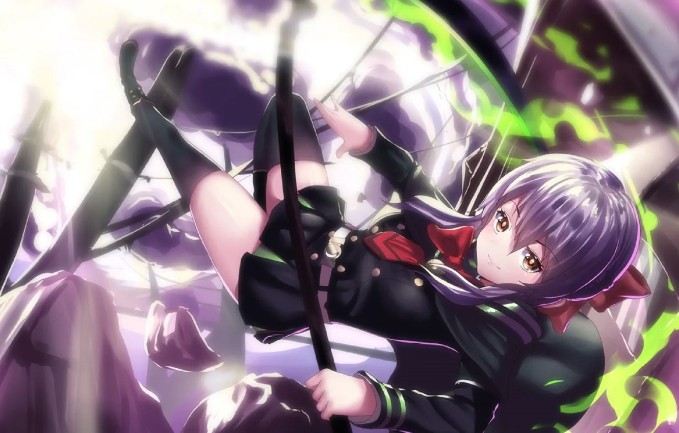 Photo wallpaper smile, Owari no Seraph, Shinoa