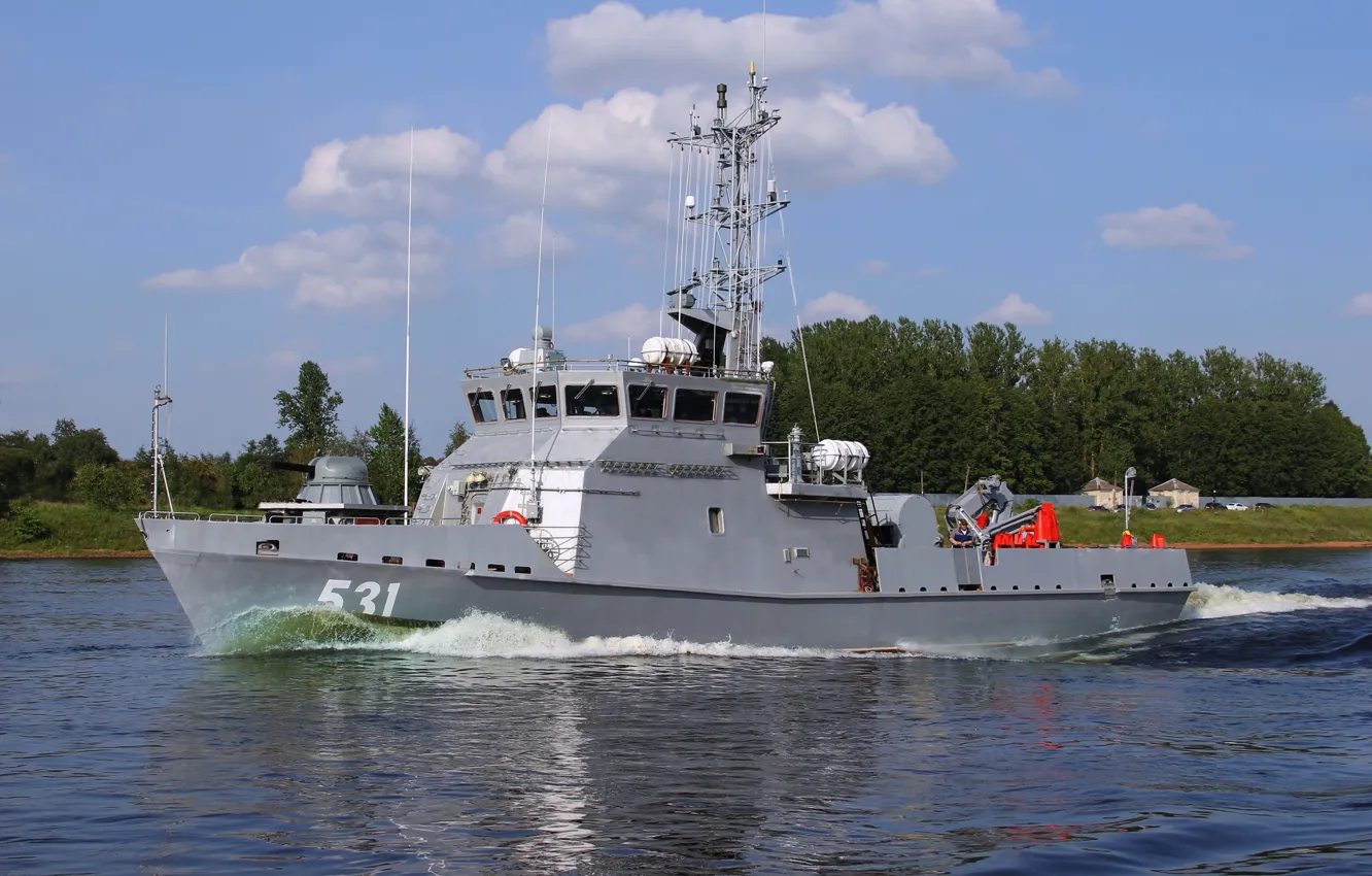 Photo wallpaper ship, combat, On The Go, minesweeper, "Tau", raid