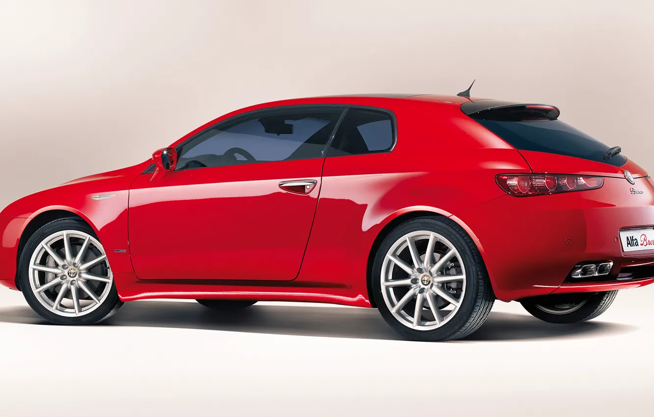 Photo wallpaper red, Alfa, Romeo, brera, back, Rosso, Alfa Red, Alfa Rosso