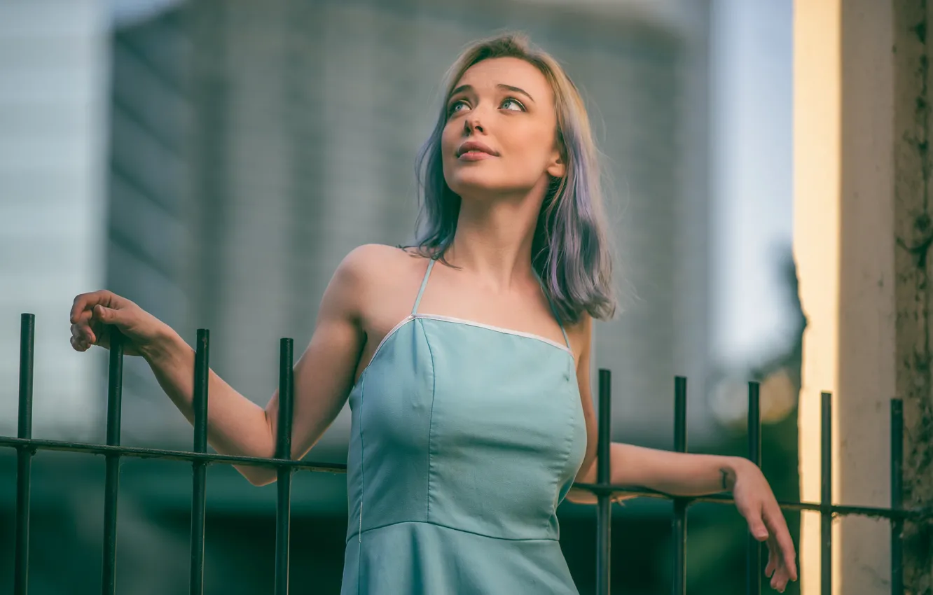 Photo wallpaper girl, face, sweetheart, hair, dress