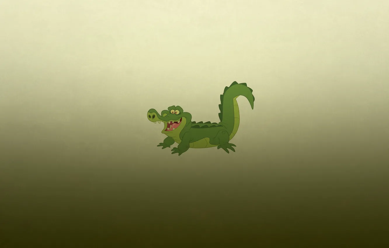 Photo wallpaper smile, minimalism, crocodile, alligator, crocodile, greenish background, alligator