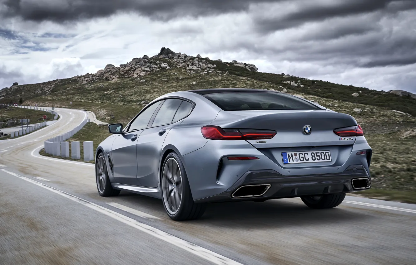 Photo wallpaper clouds, coupe, BMW, back, Gran Coupe, 8-Series, 2019, the four-door coupe