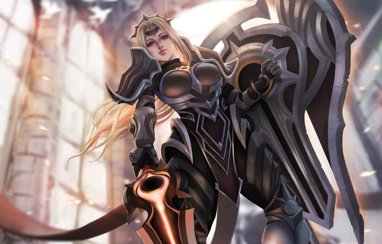 Photo wallpaper girl, fiction, robot, League of Legends, Leona