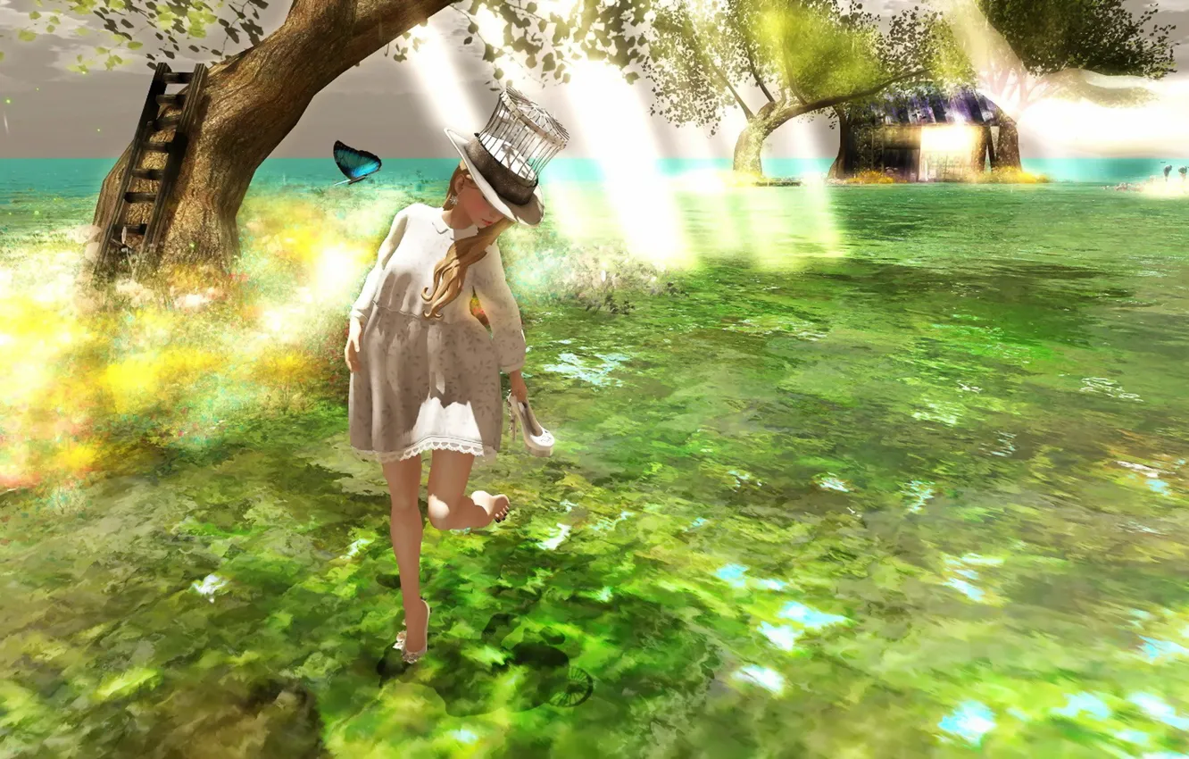 Photo wallpaper summer, girl, light