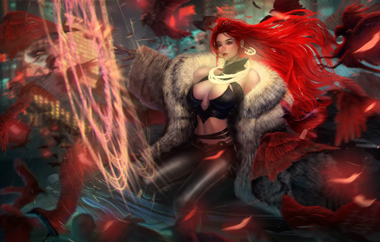 Photo wallpaper decoration, flight, movement, bird, magic, feathers, the portal, portal