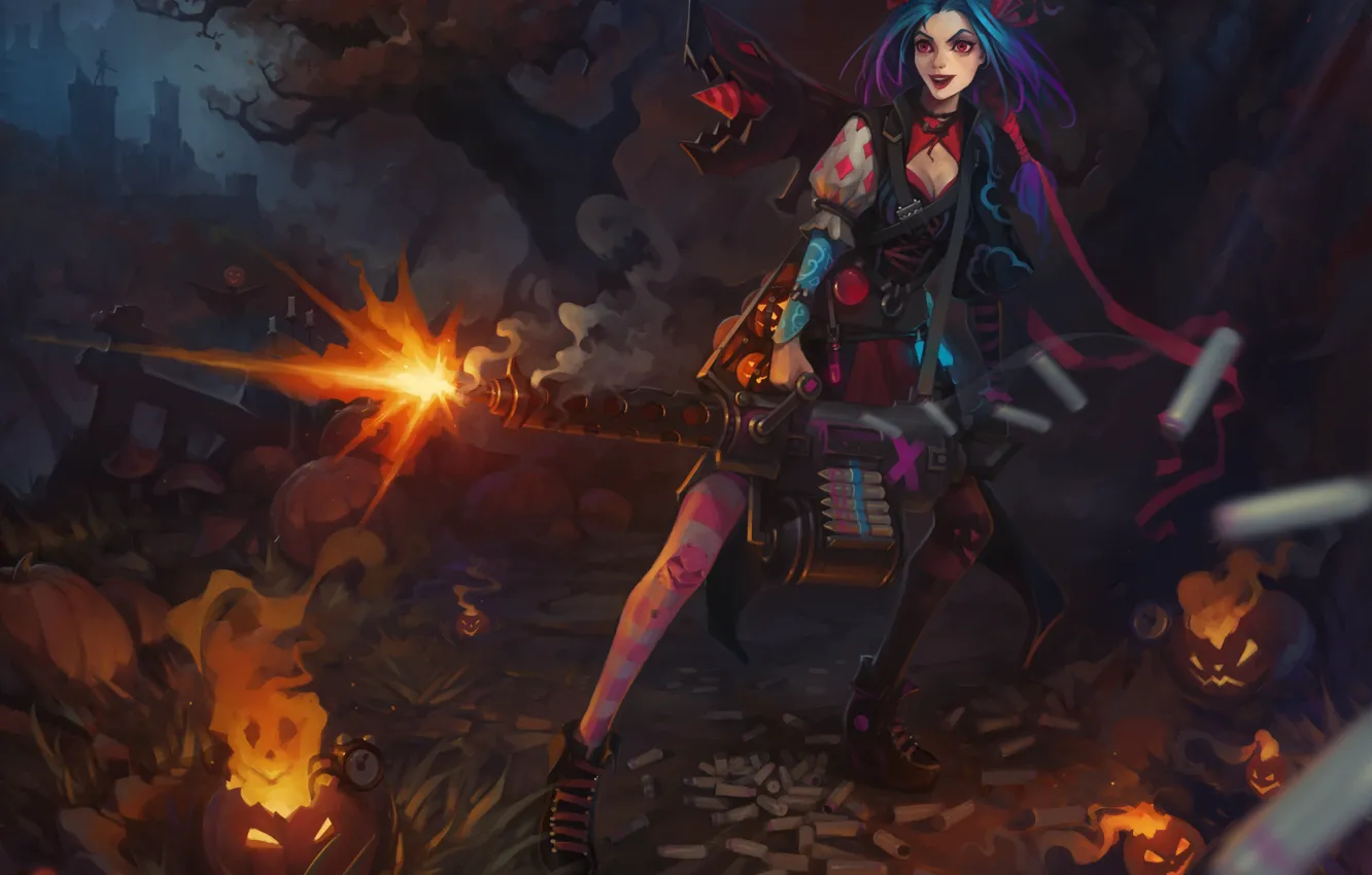Photo wallpaper Halloween, League of Legends, Jinx