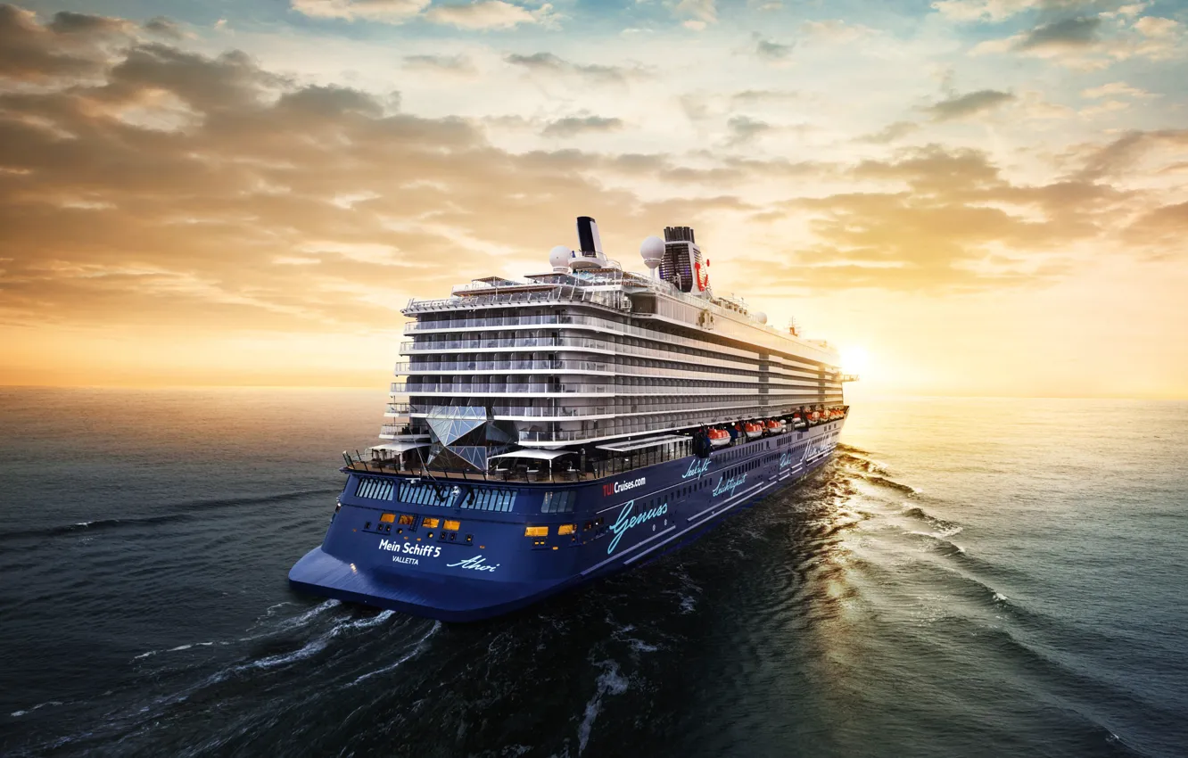 Photo wallpaper sea, The ship, liner, passenger, feed, My, TUI Cruises, Royal Caribbean Cruises