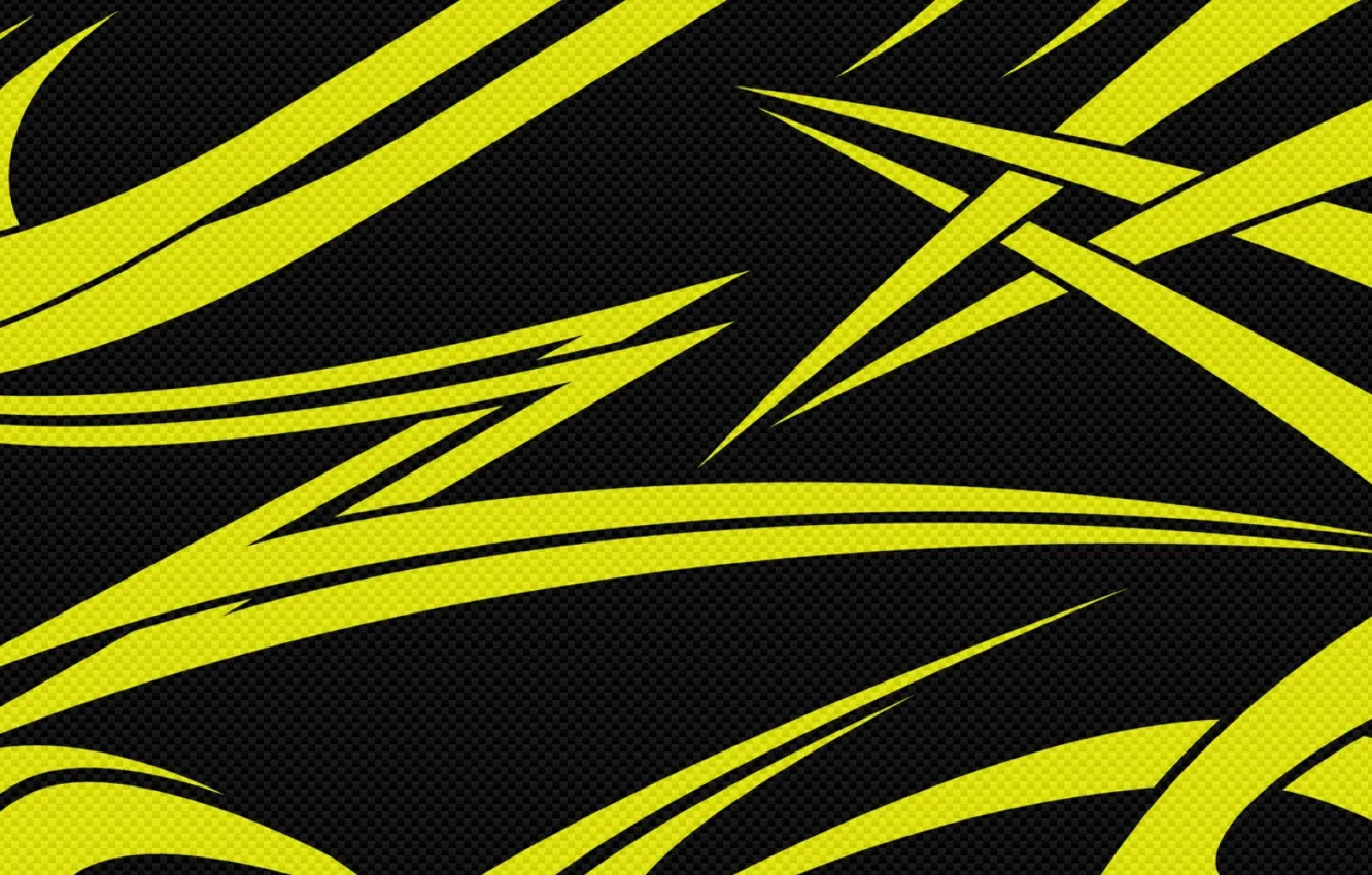 Photo wallpaper line, yellow, black, texture, carbon