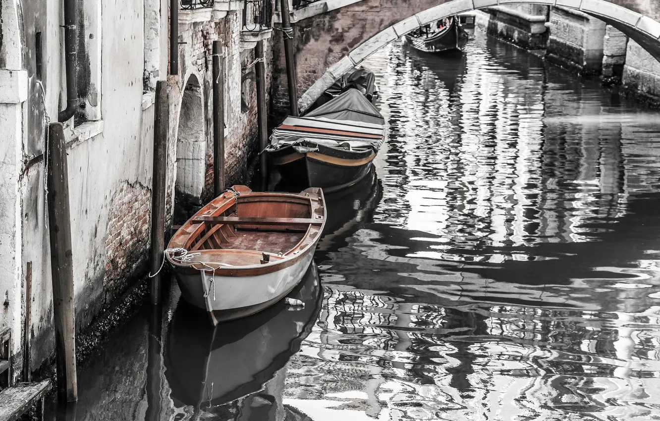 Photo wallpaper Italy, venecia, Boote