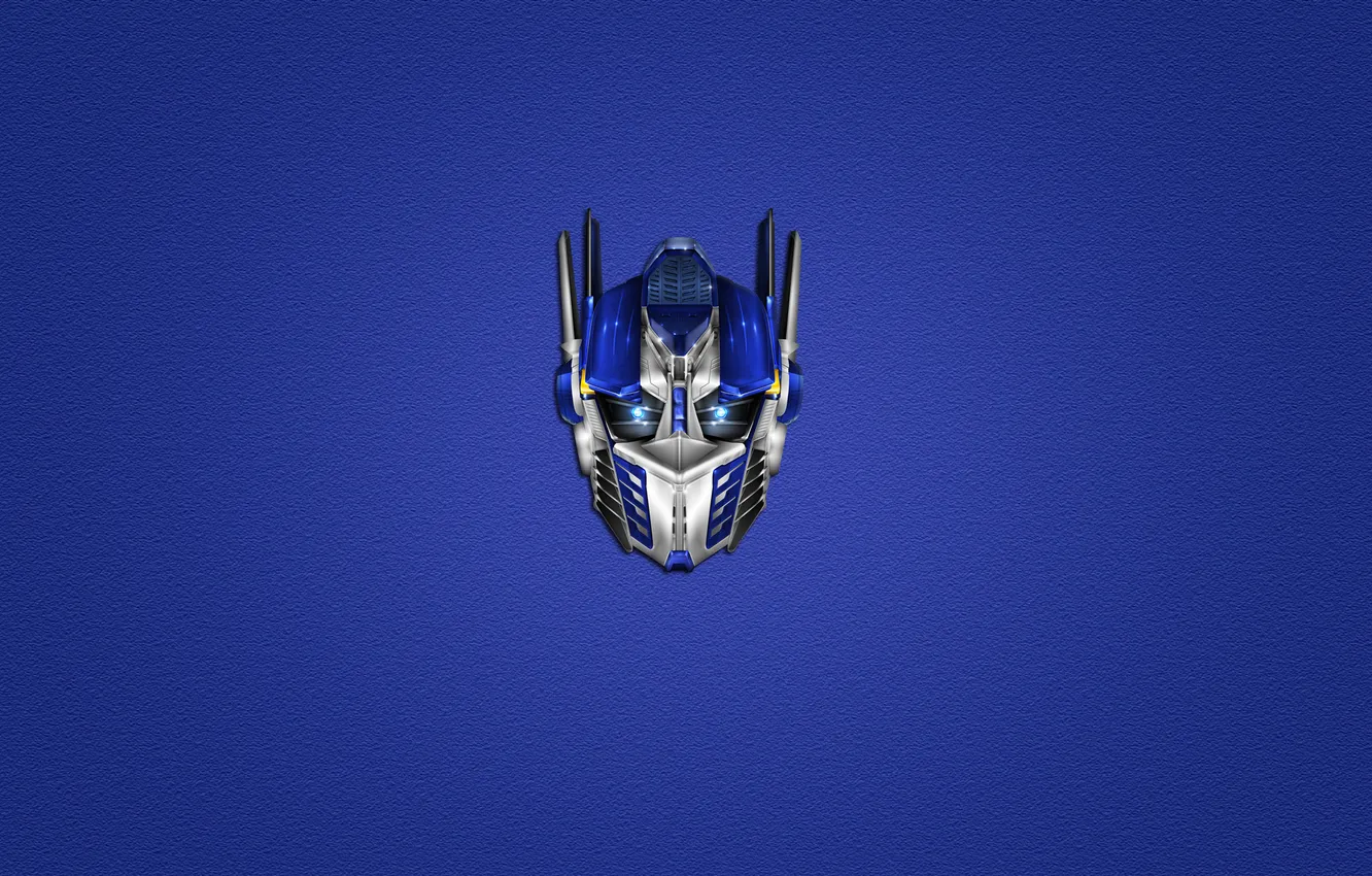 Photo wallpaper blue, minimalism, head, Transformers, Transformers, Optimus Prime, Optimus Prime