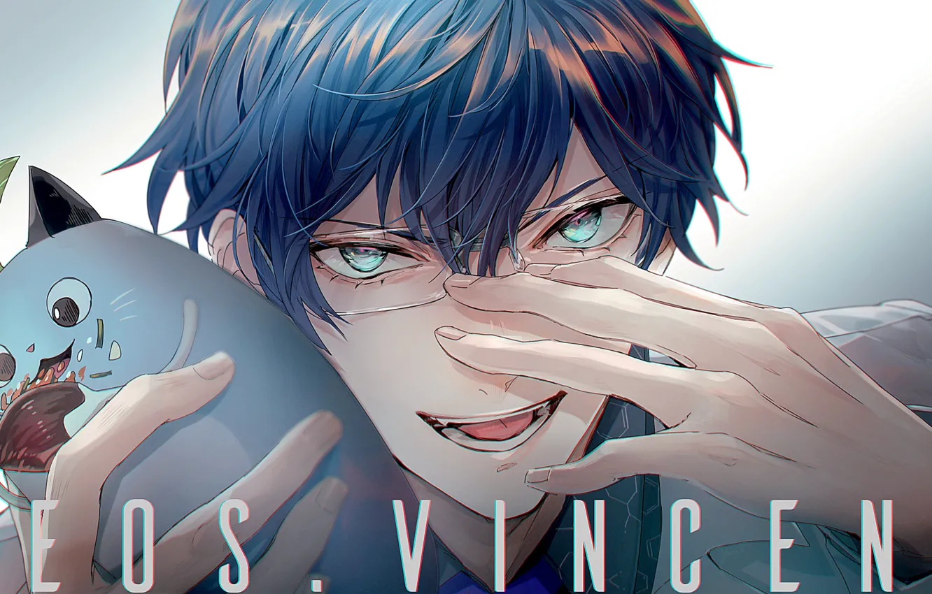 Photo wallpaper cat, guy, Virtual youtuber, nemumi no sora, Mameneko, Leos Vincent, NIJISANJI