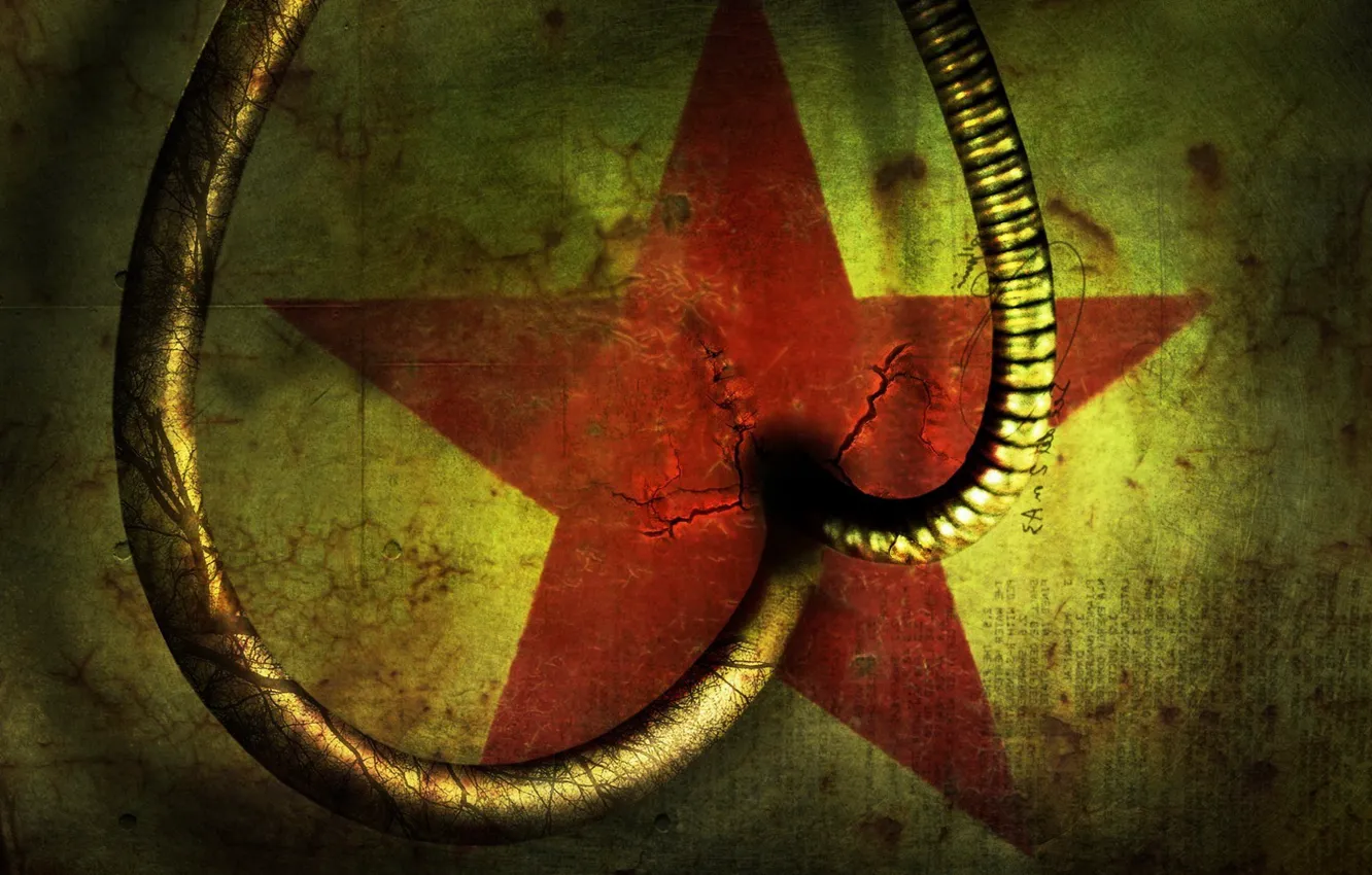 Photo wallpaper stars, cracked, the darkness, wire