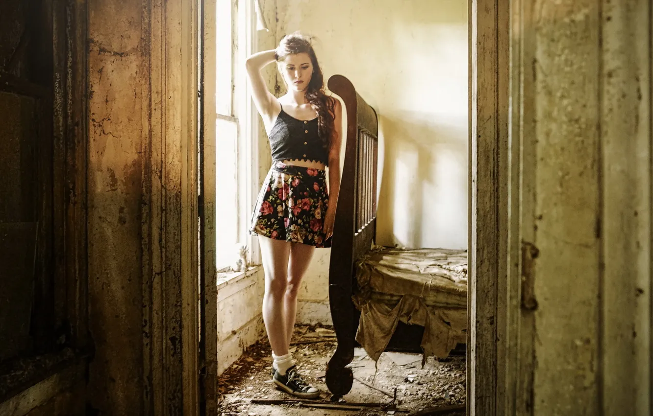 Photo wallpaper girl, pose, background