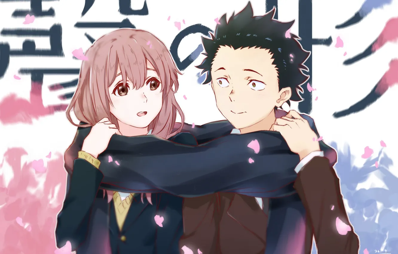 Photo wallpaper girl, romance, art, guy, two, drama, Form voice, You No Katachi