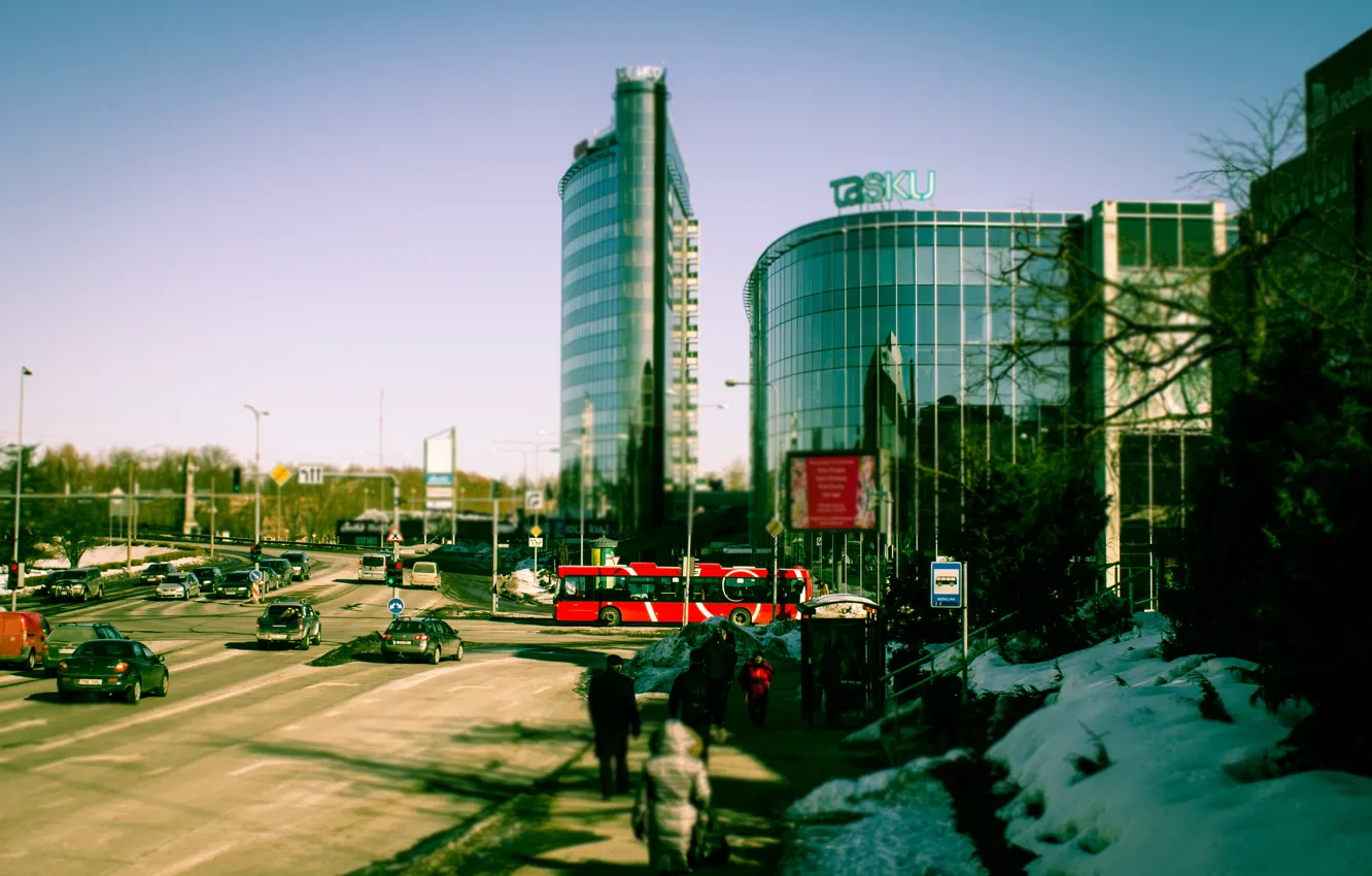 Photo wallpaper sky, people, Estonia, bus, Tartu