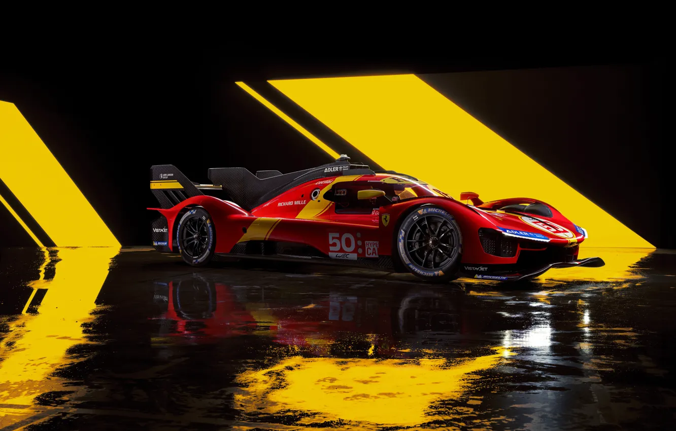 Photo wallpaper Red, Ferrari, Ferrari, Hypercar, Hypercar, Rear, World Endurance Championship, 2023