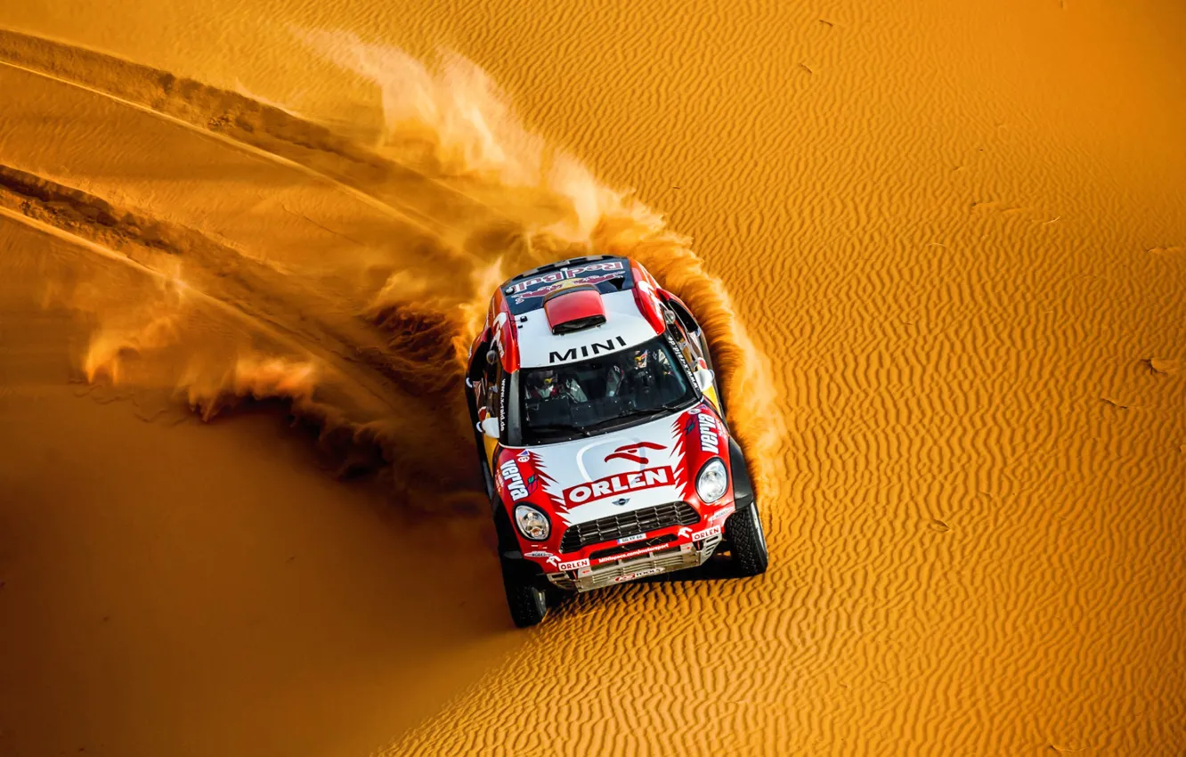 Photo wallpaper Sand, Red, Mini, Dust, Sport, View, Speed, Race