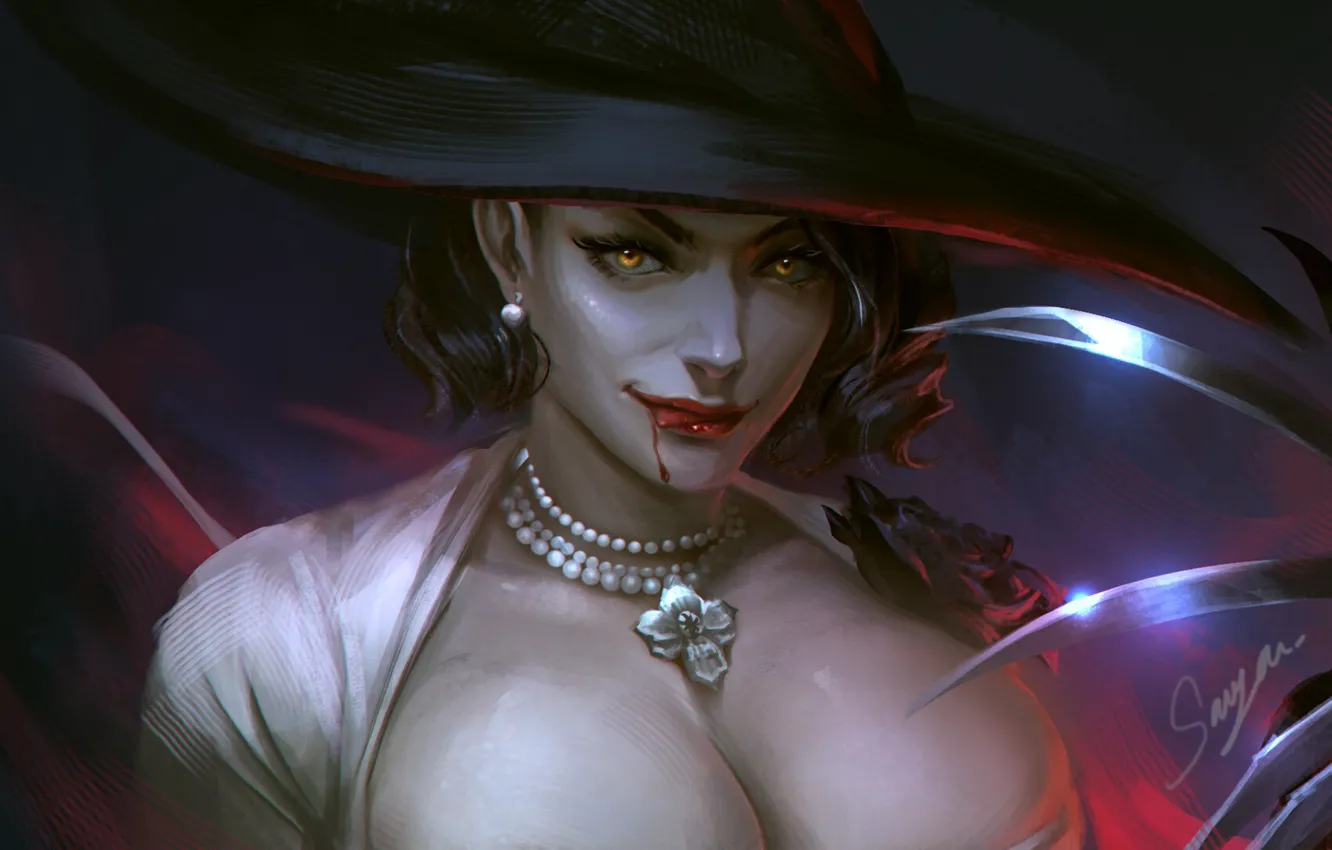 Photo wallpaper Resident Evil Village, Alcina Dimitrescu, Lady Dimitrescu