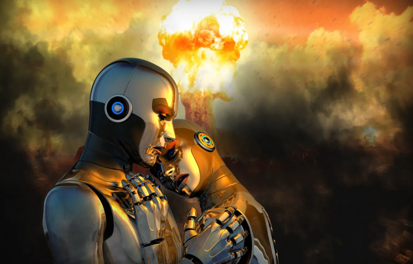 Photo wallpaper background, war, robot