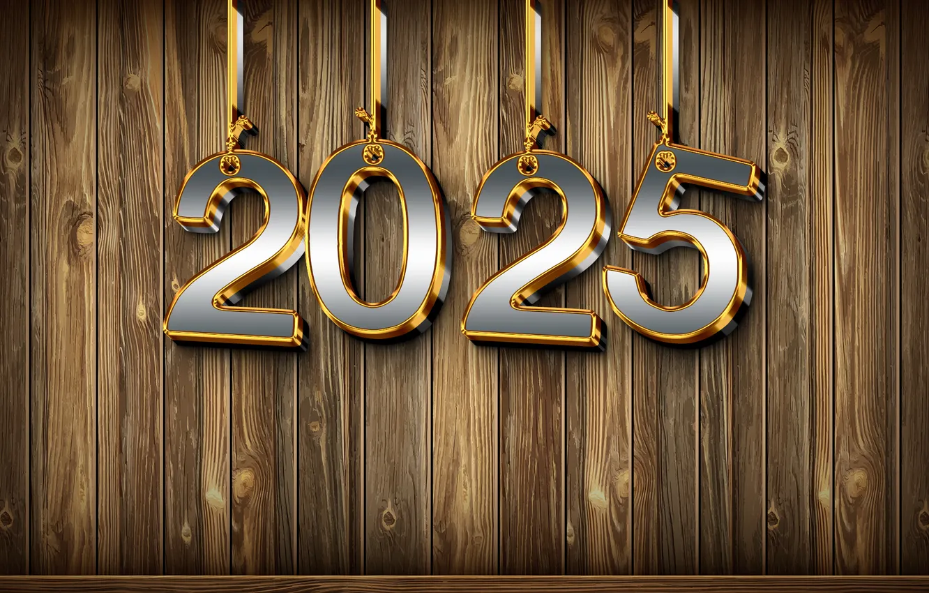 Photo wallpaper background, figures, New year, golden, new year, wood, background, numbers