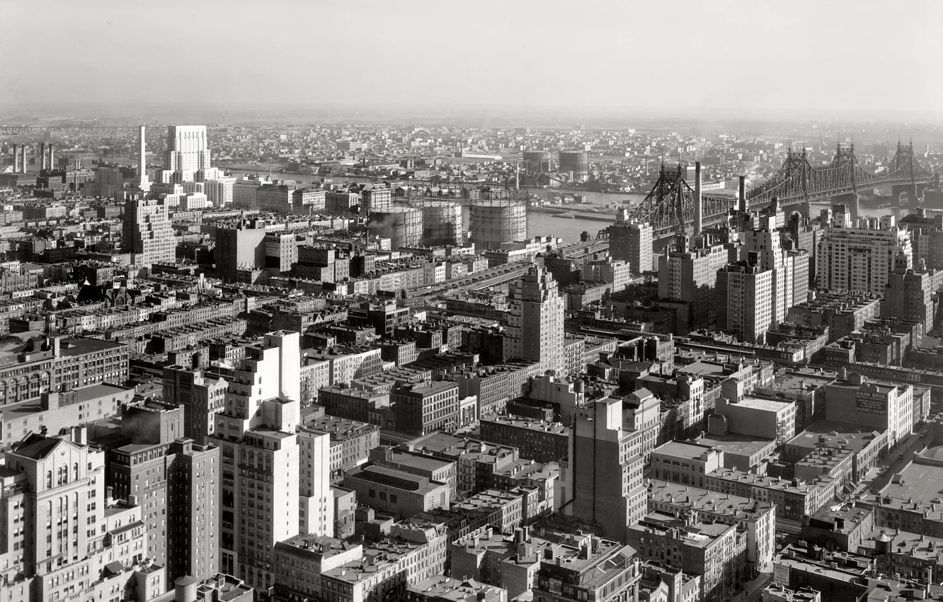 Photo wallpaper retro, home, New York, panorama, USA, 1933-th year