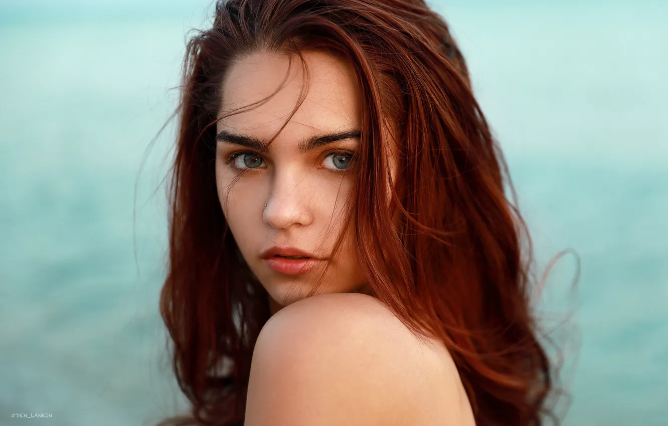 Photo wallpaper girl, photographer, blue eyes, model, redhead, Denis Lankin