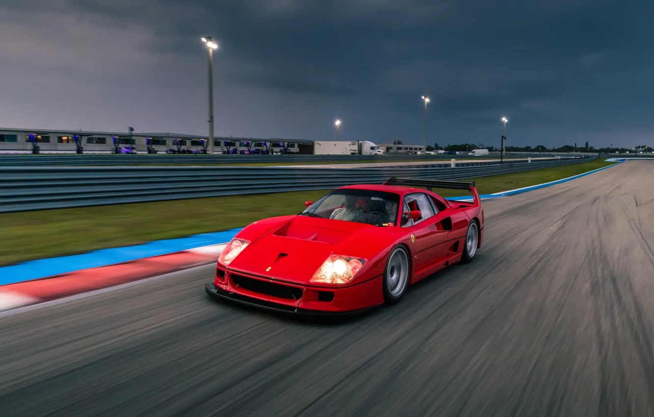 Photo wallpaper car, Ferrari, F40, racing track, Ferrari F40 LM by Michelotto
